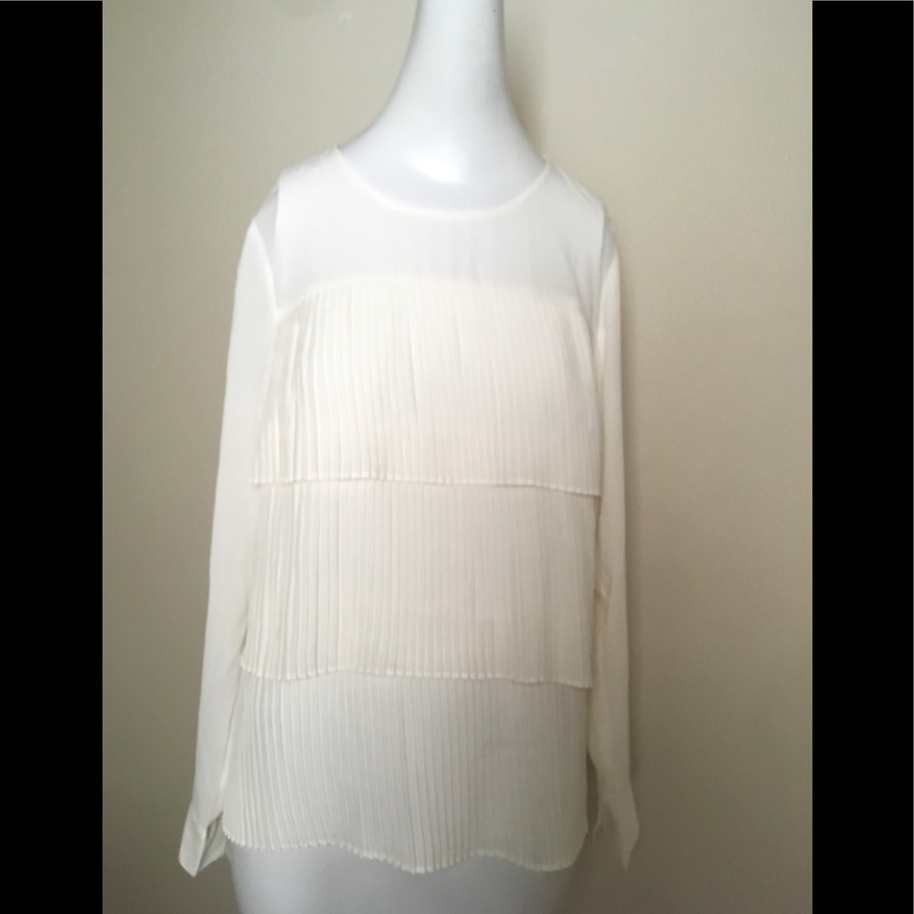 J. Jill  Long Sleeve Blouse Top Size XS Cream NWT